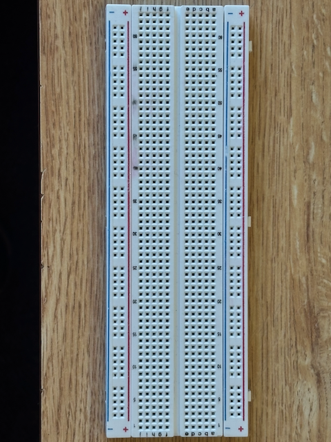 Front of a breadboard